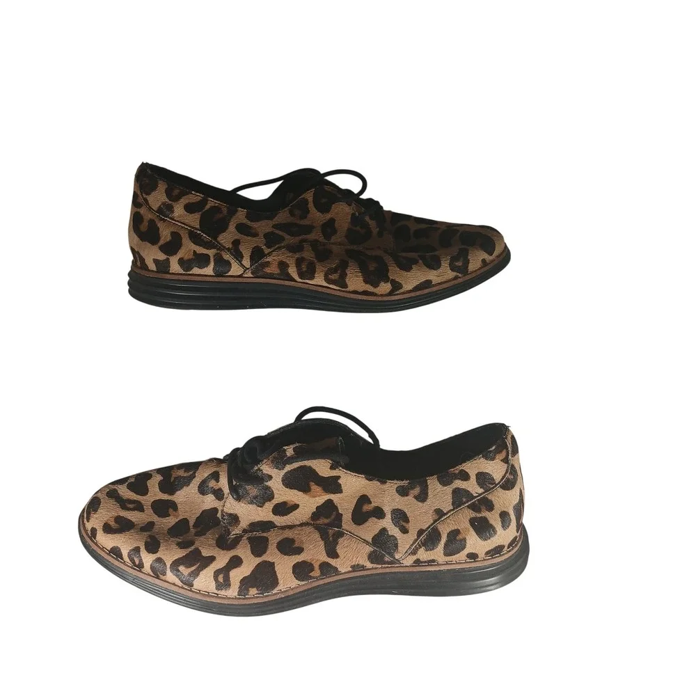 Cole Haan OriginalGrand Oxford 7B Leopard Calf Hair Wingtip Mob Wife‎ Indie